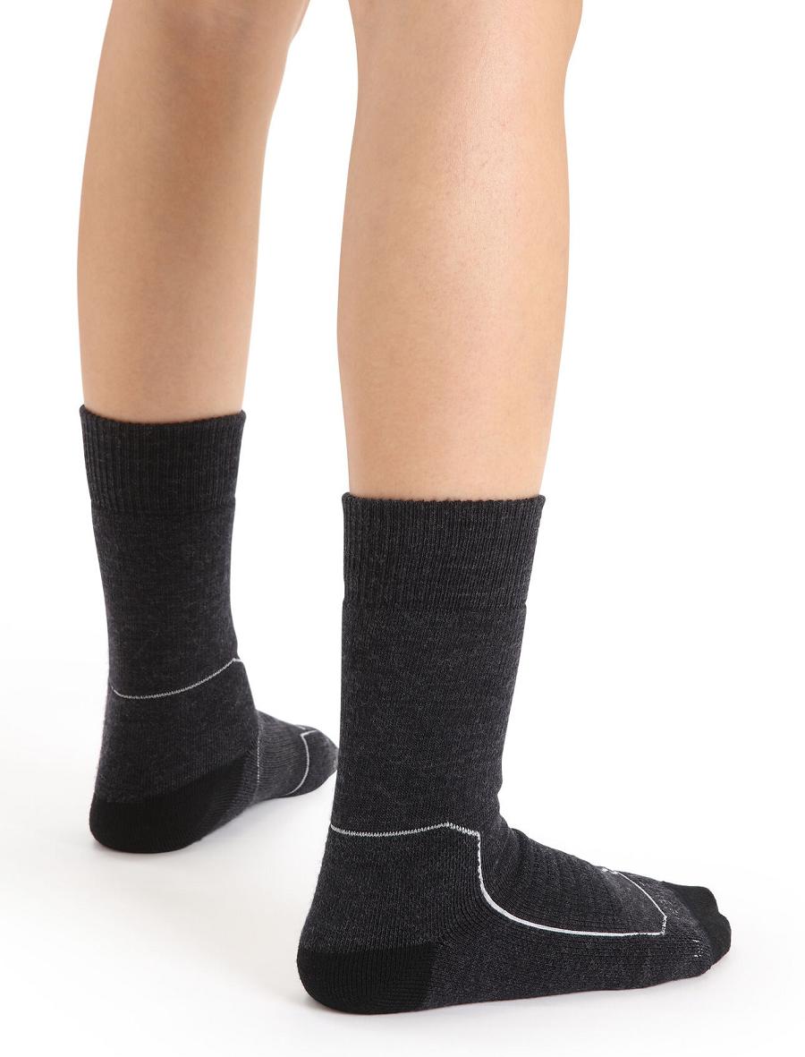 Jet Heather Icebreaker Merino Hike+ Heavy Crew Women's Socks | AU 1450CTVE